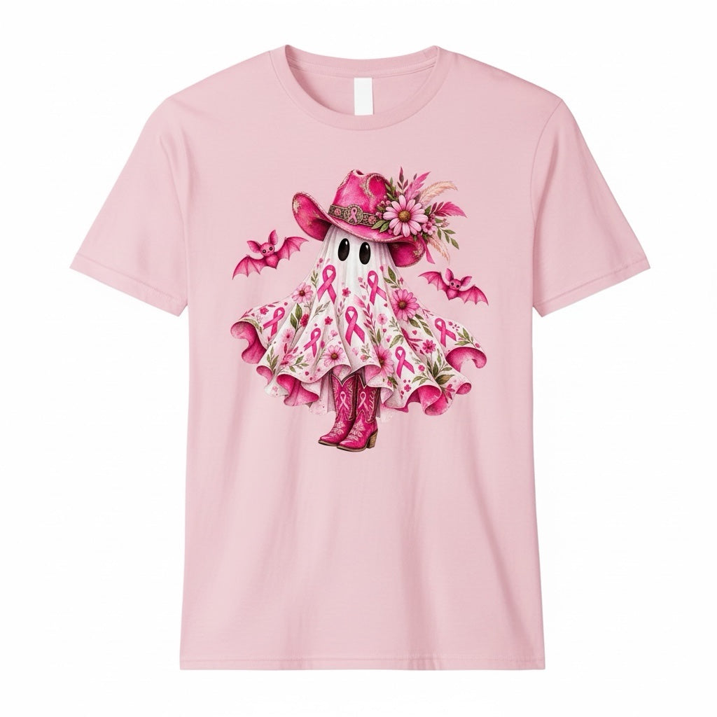 Pink Cowgirl Ghost Awareness T-Shirt