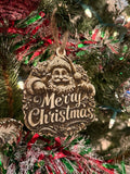 Merry Christmas Laser Engraved Wood Ornament