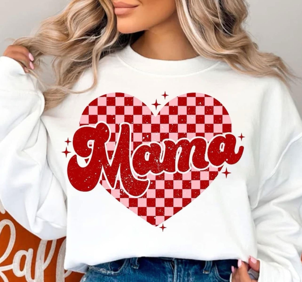 Checkered Mama Heart