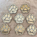 Personalized Paw Print Laser Engraved Wood Ornament
