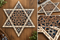 3D Handcrafted Wooden Star Of David