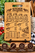 Kitchen Conversions Laser Engraved Wooden Cutting Board